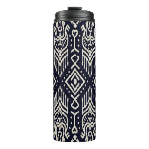 Naadloos patroon met borduurwerk. Ikat Fabric. Eth Thermosbeker