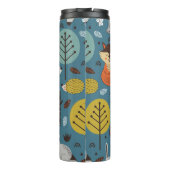 Naadloos patroon met bosdieren op blauwe achtergro thermosbeker (Achterkant)