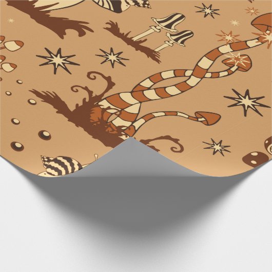 Naadloos  patroon met bruine paddenstoelen op b cadeaupapier (Hoek)