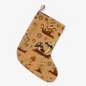 Naadloos  patroon met bruine paddenstoelen op b kleine kerstsok (Voorkant (Hangend))