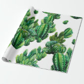 Naadloos patroon met cacti-waterverf. Cactus ill Cadeaupapier (Uitgerold)