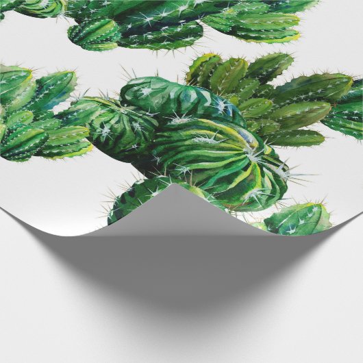 Naadloos patroon met cacti-waterverf. Cactus ill Cadeaupapier (Hoek)