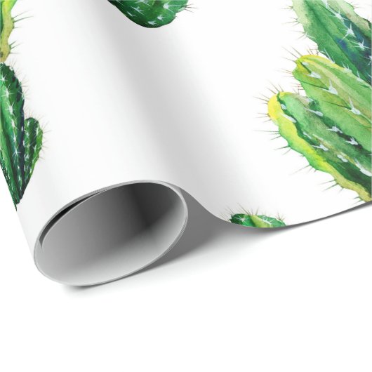 Naadloos patroon met cacti-waterverf. Cactus ill Cadeaupapier (Rol Hoek)