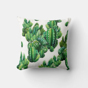 Naadloos patroon met cacti-waterverf. Cactus ill Kussen