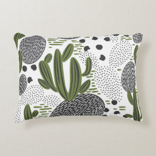 naadloos patroon met cactus op witte achtergrond. accent kussen