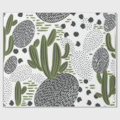 naadloos patroon met cactus op witte achtergrond.  cadeaupapier (Vlak)