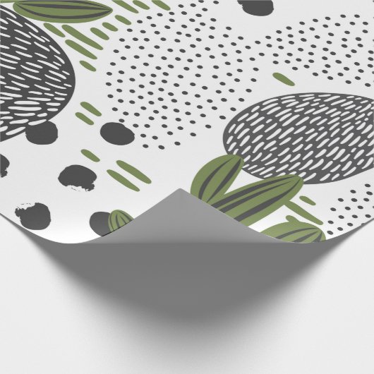 naadloos patroon met cactus op witte achtergrond.  cadeaupapier (Hoek)