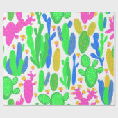 naadloos patroon met cactus op witte achtergrond. cadeaupapier (Vlak)