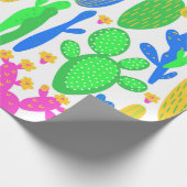 naadloos patroon met cactus op witte achtergrond. cadeaupapier (Hoek)