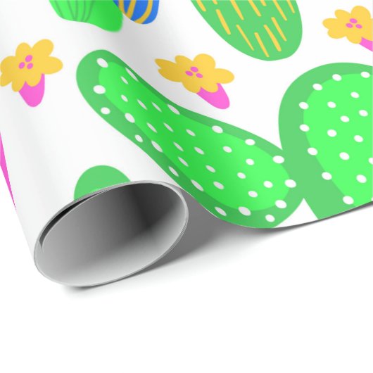 naadloos patroon met cactus op witte achtergrond. cadeaupapier (Rol Hoek)