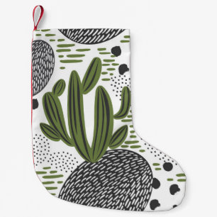 naadloos patroon met cactus op witte achtergrond. kleine kerstsok