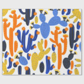  naadloos patroon met cactus op zwart en cadeaupapier (Vlak)