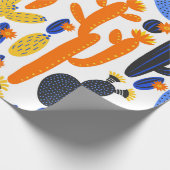  naadloos patroon met cactus op zwart en cadeaupapier (Hoek)