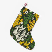 naadloos patroon met cactus op zwarte achtergrond. kleine kerstsok (Voorkant (Hangend))