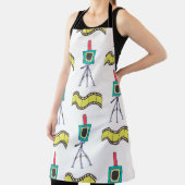 Naadloos patroon met camera's en filmstrips op een schort (Insitu)