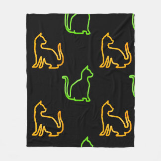 Naadloos patroon met catabstract, dierlijk, kunst, fleece deken