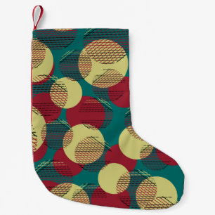 Naadloos patroon met cirkels en lijnen.  kleine kerstsok