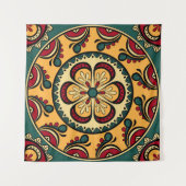 Naadloos patroon met cirkelvormige versieringen in wandkleed (Voorkant (horizontaal))