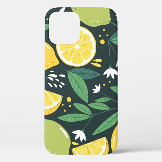 Naadloos patroon met citroenen. Abstracte kunstafd Case-Mate iPhone Case (Achterkant)