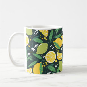 Naadloos patroon met citroenen. Abstracte kunstafd Koffiemok