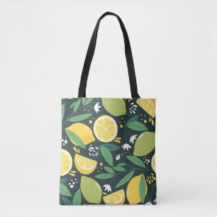 Naadloos patroon met citroenen. Abstracte kunstafd Tote Bag