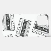 Naadloos patroon met compact cassette in Case-Mate iPhone case (Achterkant (horizontaal))