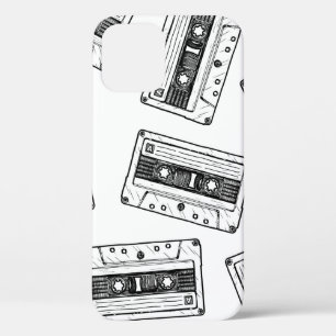 Naadloos patroon met compact cassette in  Case-Mate iPhone case