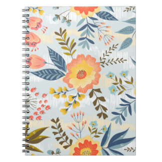 naadloos patroon met de abstracte bloemen notitieboek