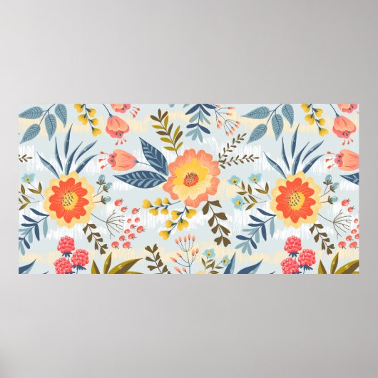 naadloos patroon met de abstracte bloemen poster (Voorkant)