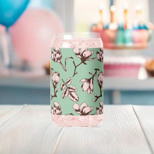 Naadloos patroon met de bloemknoppen van de lenteb blikvorm glas