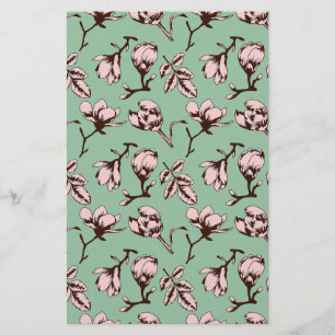 Naadloos patroon met de bloemknoppen van de lenteb briefpapier