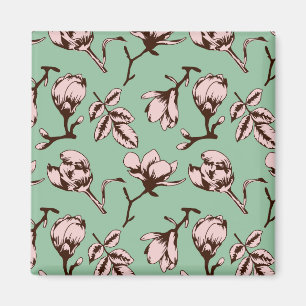 Naadloos patroon met de bloemknoppen van de lenteb magneet