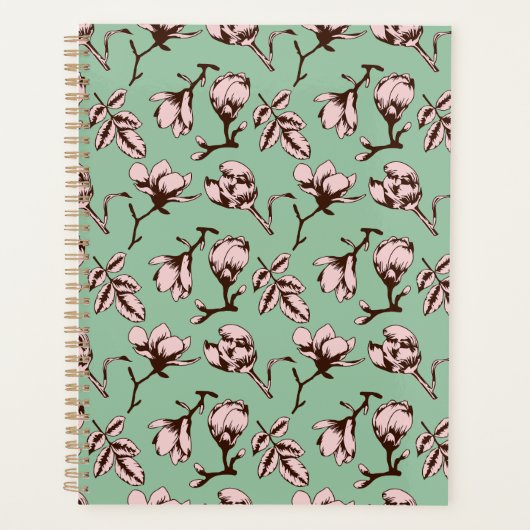 Naadloos patroon met de bloemknoppen van de lenteb planner (Voorkant)
