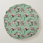 Naadloos patroon met de bloemknoppen van de lenteb rond kussen (Achterkant)