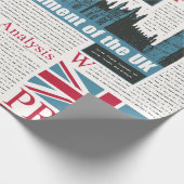 naadloos patroon met de Britse of Londense krant.  Cadeaupapier (Hoek)
