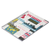 naadloos patroon met de Britse of Londense krant. Notitieboek (Linkerzijde)