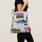 naadloos patroon met de Britse of Londense krant. Tote Bag (Dichtbij)