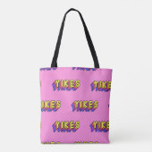 Naadloos patroon met de woorden "Yikes" geïsoleerd Tote Bag (Achterkant)