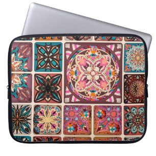 Naadloos patroon met decoratieve mandalas. Vintage Laptop Sleeve