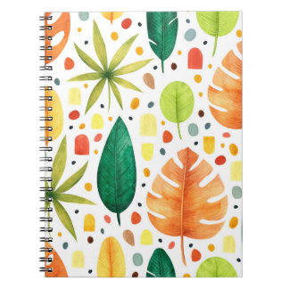 Naadloos patroon met decoratieve tropische planten notitieboek
