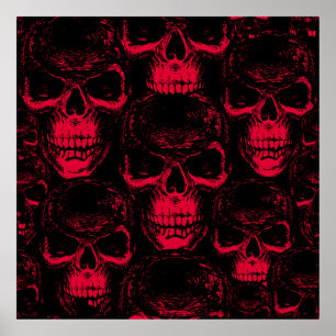 Naadloos patroon met door de hand getrokken sinist poster