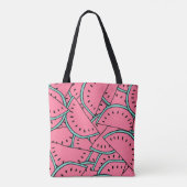 Naadloos patroon met door de hand getrokken waterm tote bag (Achterkant)
