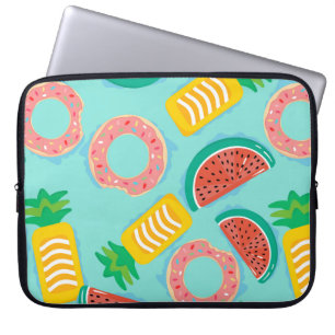 Naadloos patroon met drijvers in de pool. Pineappl Laptop Sleeve