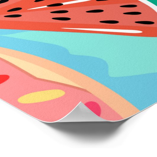 Naadloos patroon met drijvers in de pool. Pineappl Poster (Hoek)