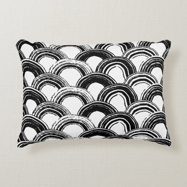  naadloos patroon met droog penseel gebogen str accent kussen (Voorkant)