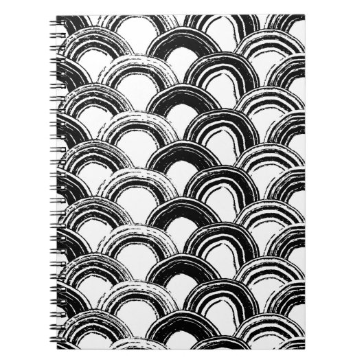  naadloos patroon met droog penseel gebogen str notitieboek (Voorkant)