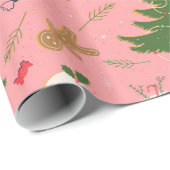 Naadloos patroon met een retro kerstboom cadeaupapier (Rol Hoek)