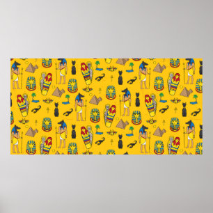 Naadloos patroon met egypte-elementen zoals een poster