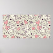 Naadloos patroon met engelen. Valentijnsdag. Lov Poster (Voorkant)