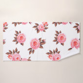 Naadloos patroon met engelse rosesprachtige, zwart badhanddoek (Badhanddoek)